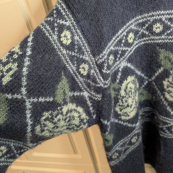 Lane Bryant Blue Mohair-Blend Rose Pattern Sweater | Women’s Plus Size 3X - Picture 4 of 9